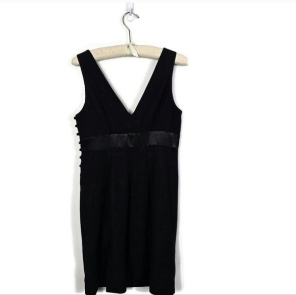 Tibi Stretch Tuxedo Virgin Wool & Satin Cocktail Dress V-Neck Black Women's 8 - Picture 12 of 16